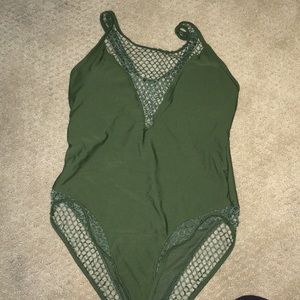 Never been worn dark green YMI one piece swimsuit
